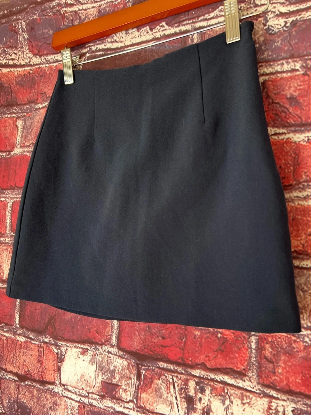 Abercrombie & Fitch Navy Blue A-Line High Waisted Mini Skirt - Picture 2 of 4